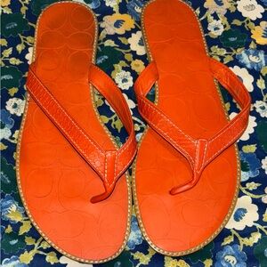 Coach Vibrant Orange Sandals